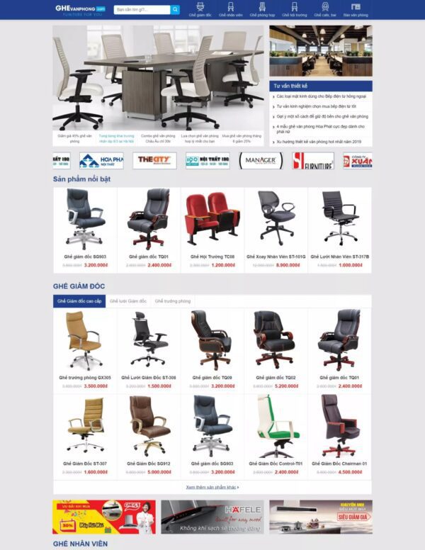 Thiết kế website bán ghế văn phòng