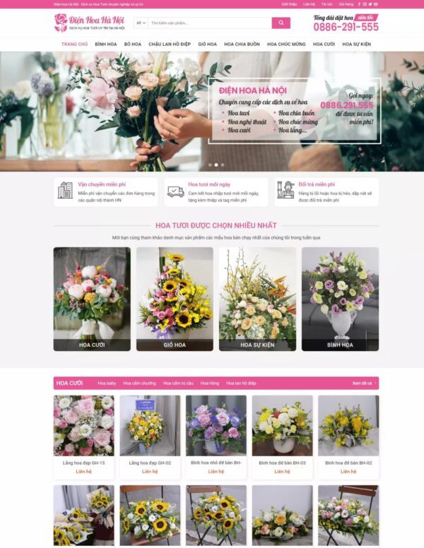 Thiết kế website bán hoa tươi (KISO17728) 1