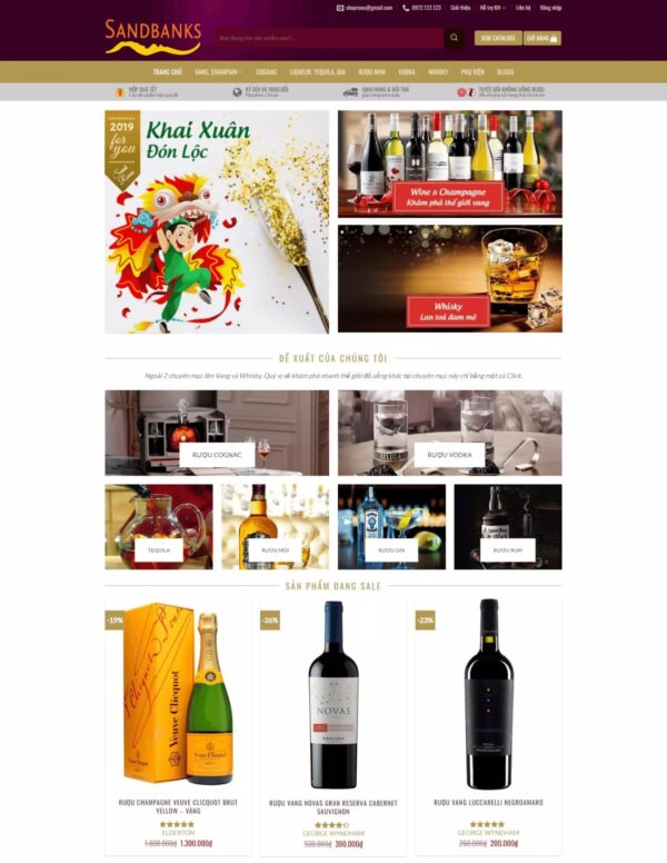 Thiết kế website shop rượu