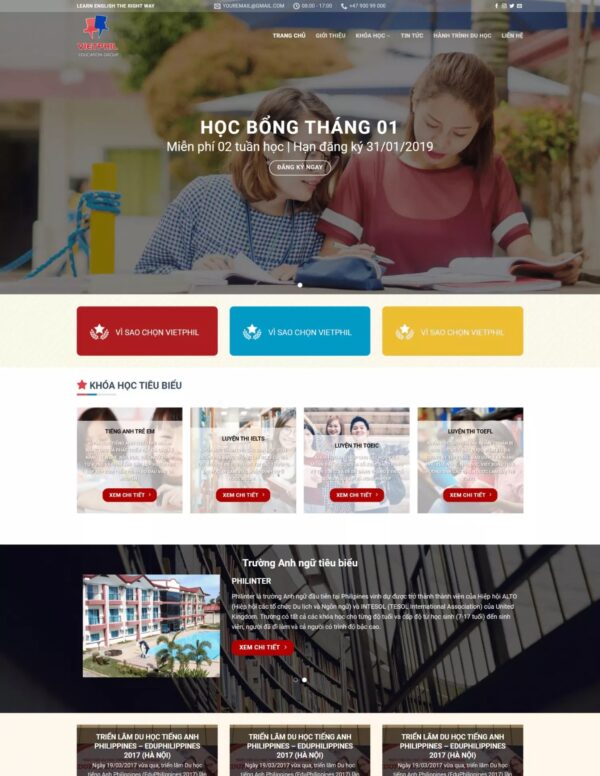 Thiết kế website trung tâm tiếng anh (KISO17816) 1