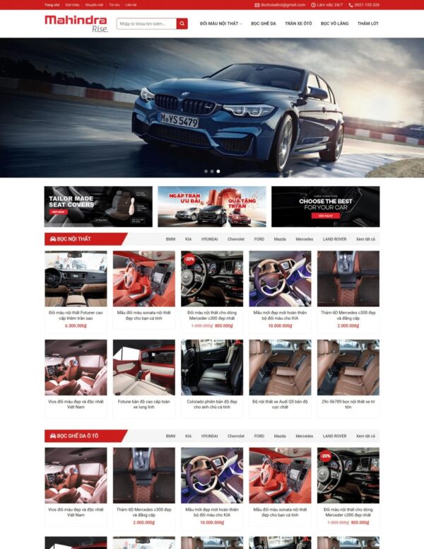 Thiết kế website bán phụ tùng ô tô