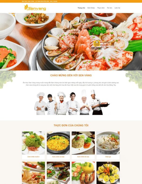 Thiết kế website nhà hàng ẩm thực Sen Vàng
