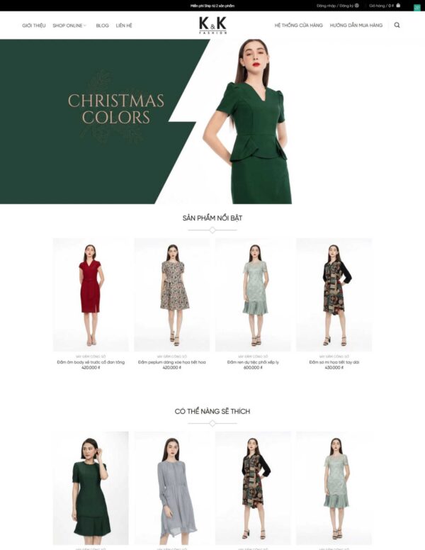 Thiết kế website thời trang K&K Fashion